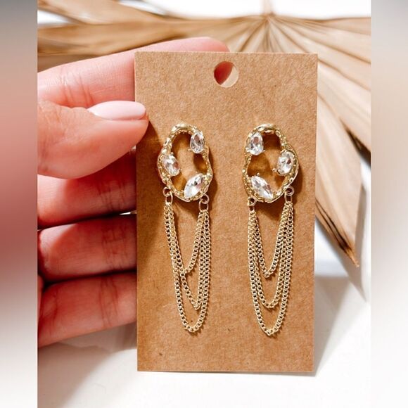 Rhinestone decor earrings S531 - Picture 2 of 4